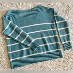 Like New Blue & Cream Striped Sweater Women's L
